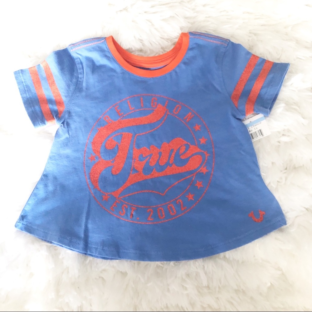 True Religion 2T Girl’s Varsity Tee. NWT
